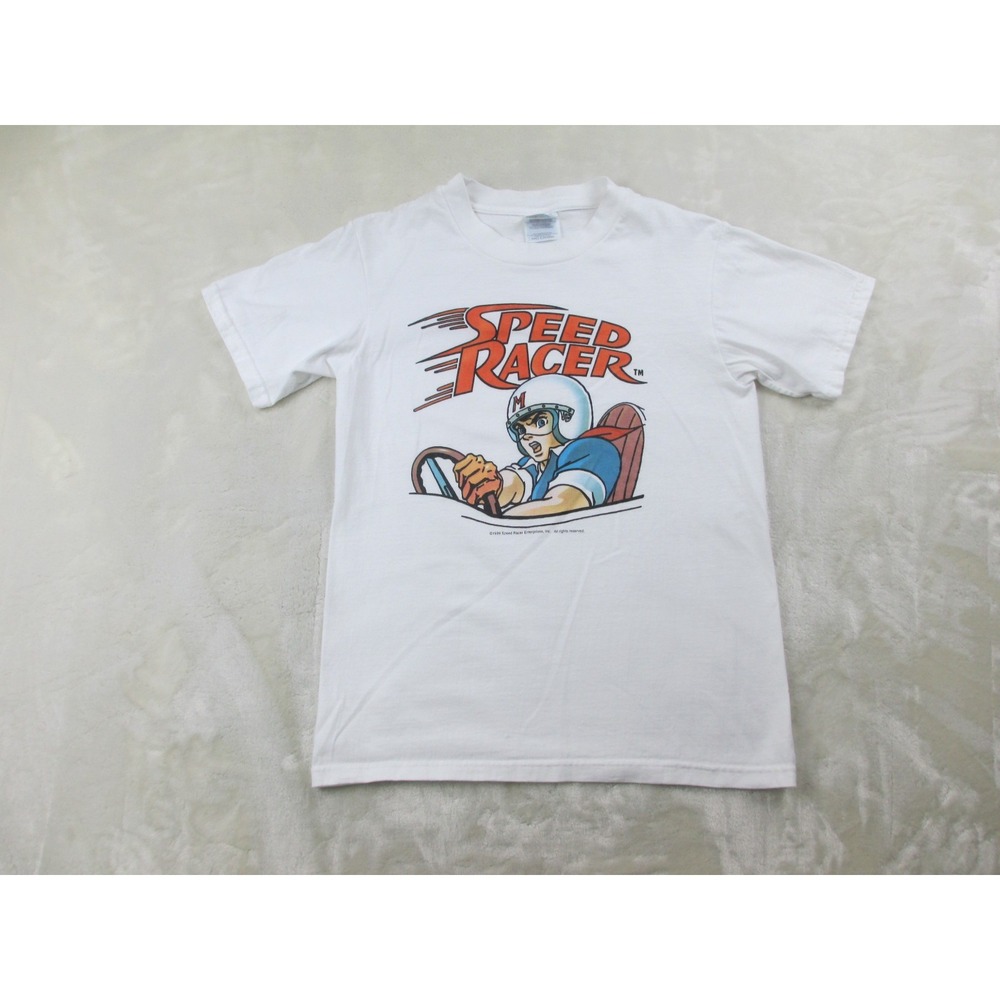 VINTAGE Speed Racer Shirt Mens Small White Graphic Tee‎ Made In USA 1999
